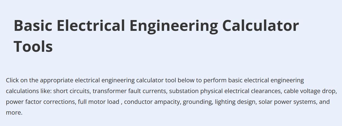Electrical Calculator Tools Archives - Chattanooga Electrical ...